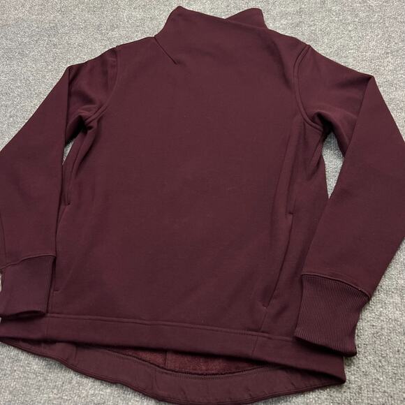 Athleta Sweatshirt Womens XS Spiced Cabernet Cozy Karma Twist Neck Gym Pullover - Picture 3 of 9